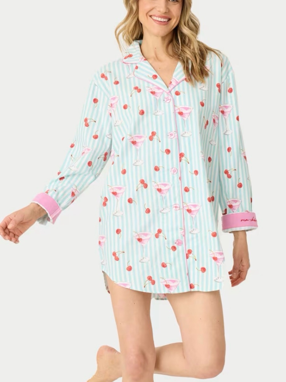 PJ Salvage Cherry Ma Cherie Martini Cotton Pajama Top